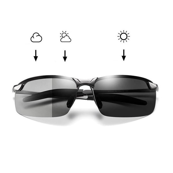 Photochromic Sunglasses Men Polarized Driving Chameleon Glasses Vision Driver's