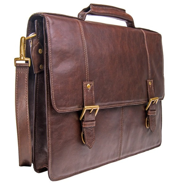 Hidesign Charles Large Double Gusset Leather 17" Laptop Compatible Briefcase Work Bag